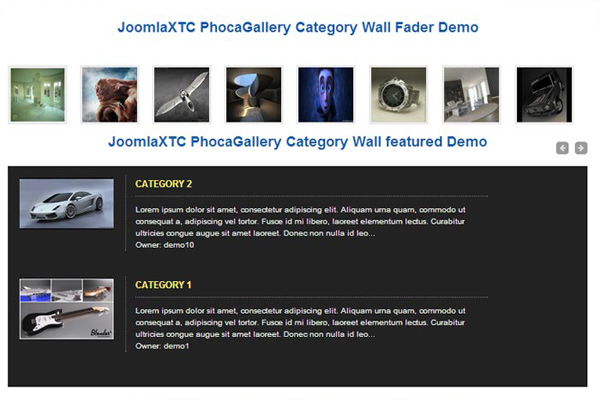 Phoca Gallery Category Wall